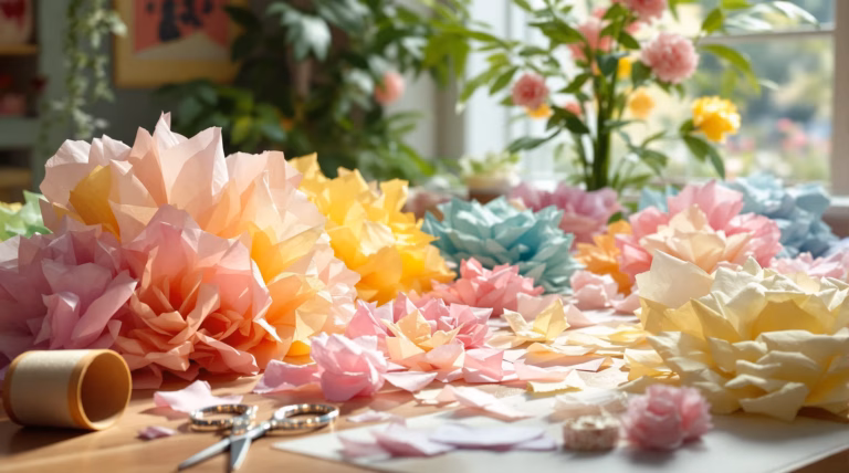 Jak zrobić kwiaty z bibuły do palmy – krok po kroku