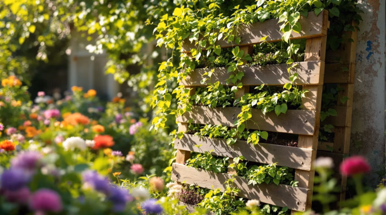 Stojak na kwiaty z palet – Jak zrobić własny kwietnik?