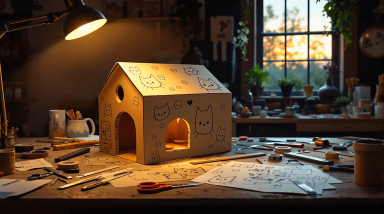 Domek dla kota z kartonu jak zrobić samemu – prosty przewodnik DIY