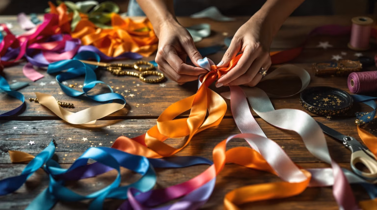 Jak zrobić kokardę ze wstążki na palcach – prosty przewodnik krok po kroku
